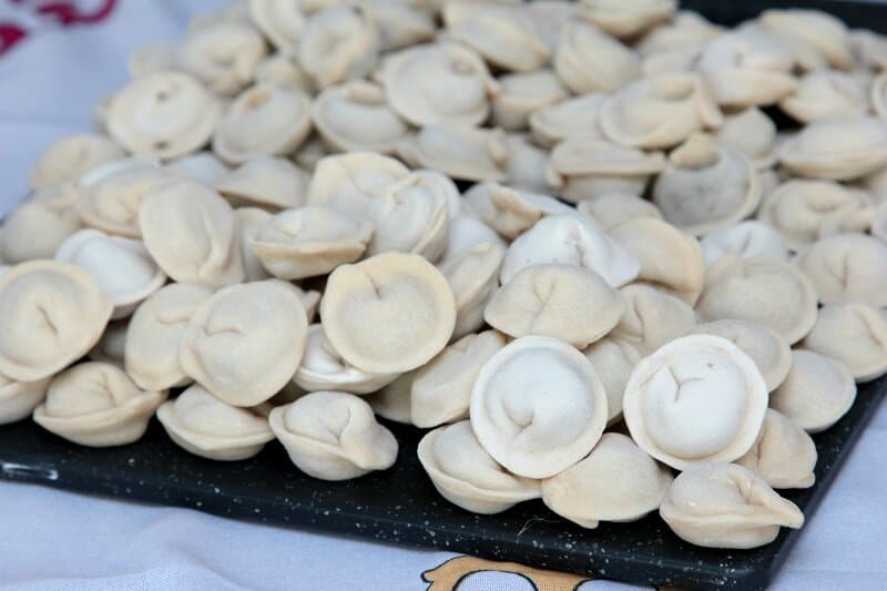 Fresh handmade pelmeni dumplings at Kalinka Euro Market in Battle Ground WA